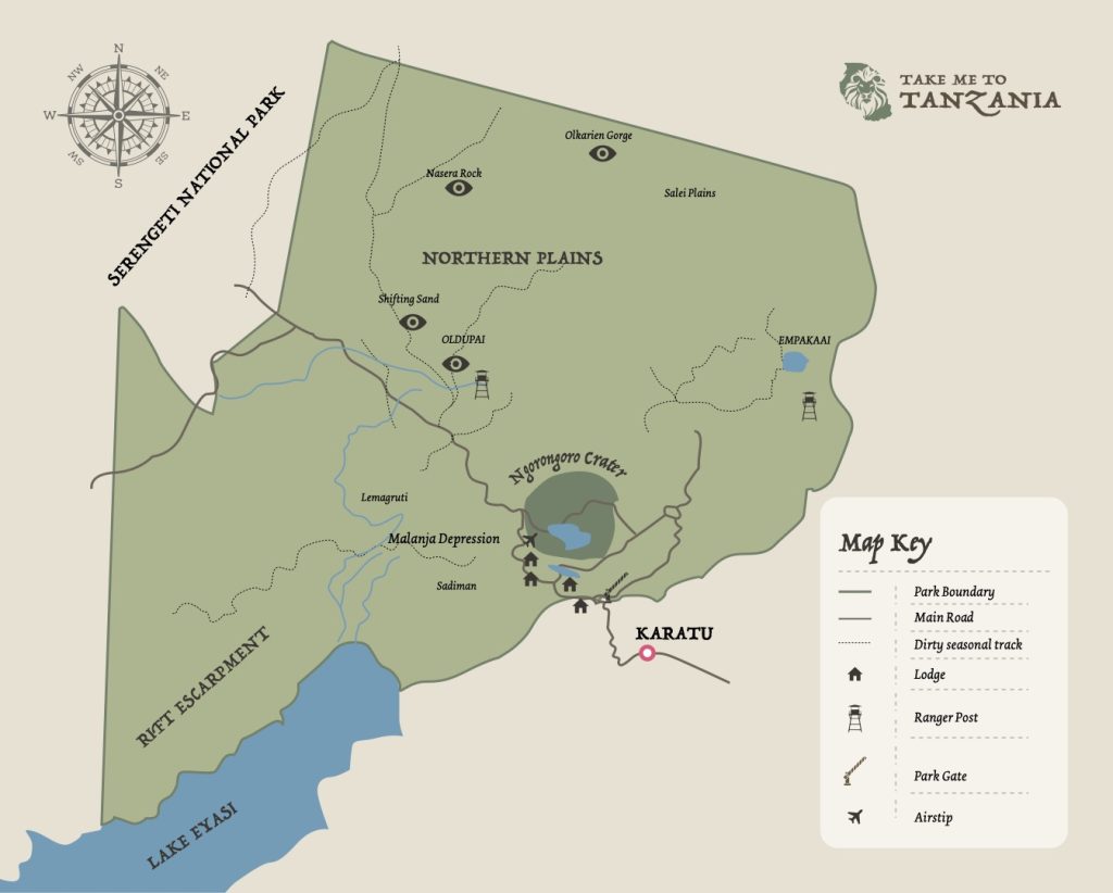 Map of Ngorongoro Conservation Area
